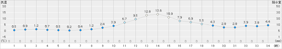 海老名(>2016年12月29日)のアメダスグラフ