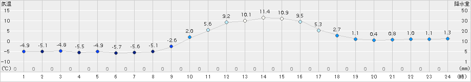 大朝(>2017年02月04日)のアメダスグラフ