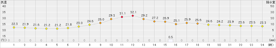 小河内(>2019年07月29日)のアメダスグラフ