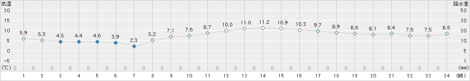 伊良湖(>2019年12月29日)のアメダスグラフ