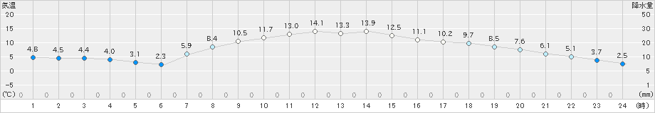 飯舘(>2020年03月13日)のアメダスグラフ