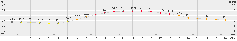 大口(>2020年08月13日)のアメダスグラフ