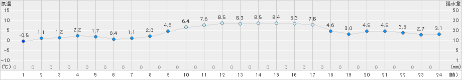 輝北(>2021年01月13日)のアメダスグラフ