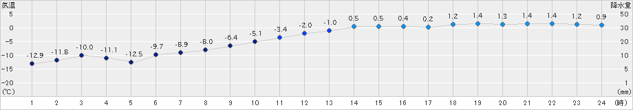 紋別小向(>2021年01月21日)のアメダスグラフ