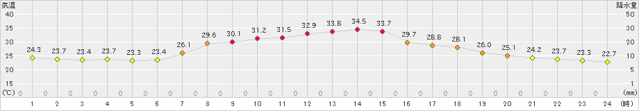 小河内(>2021年08月10日)のアメダスグラフ