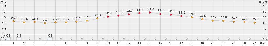 龍ケ崎(>2024年07月21日)のアメダスグラフ