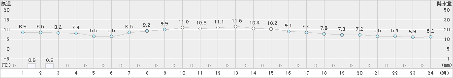 江別(>2025年10月19日)のアメダスグラフ