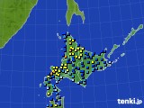 北海道地方のアメダス実況(積雪深)(2015年01月01日)
