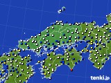 2015年01月01日の中国地方のアメダス(風向・風速)