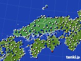 中国地方のアメダス実況(風向・風速)(2015年01月01日)