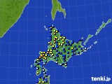 北海道地方のアメダス実況(積雪深)(2015年01月02日)