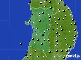 秋田県のアメダス実況(風向・風速)(2015年01月02日)