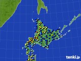 北海道地方のアメダス実況(積雪深)(2015年01月03日)