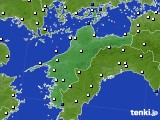 愛媛県のアメダス実況(風向・風速)(2015年01月03日)