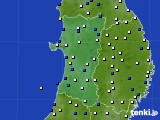 秋田県のアメダス実況(風向・風速)(2015年01月03日)