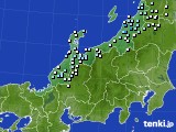 北陸地方のアメダス実況(降水量)(2015年01月04日)