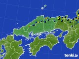 中国地方のアメダス実況(積雪深)(2015年01月04日)