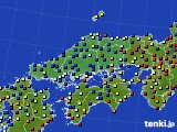 中国地方のアメダス実況(日照時間)(2015年01月04日)