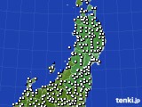 東北地方のアメダス実況(風向・風速)(2015年01月04日)