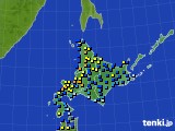 北海道地方のアメダス実況(積雪深)(2015年01月05日)
