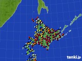 北海道地方のアメダス実況(日照時間)(2015年01月05日)
