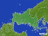 2015年01月05日の山口県のアメダス(風向・風速)