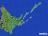 道東のアメダス実況(風向・風速)(2015年01月06日)