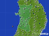 2015年01月06日の秋田県のアメダス(風向・風速)