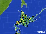 2015年01月08日の北海道地方のアメダス(積雪深)