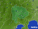 山梨県のアメダス実況(風向・風速)(2015年01月08日)