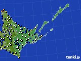道東のアメダス実況(風向・風速)(2015年01月08日)