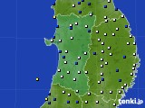 秋田県のアメダス実況(風向・風速)(2015年01月08日)