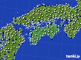 四国地方のアメダス実況(風向・風速)(2015年01月10日)