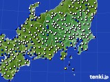 関東・甲信地方のアメダス実況(風向・風速)(2015年01月11日)