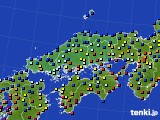 中国地方のアメダス実況(日照時間)(2015年01月12日)