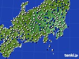 関東・甲信地方のアメダス実況(風向・風速)(2015年01月12日)