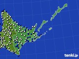 道東のアメダス実況(風向・風速)(2015年01月12日)