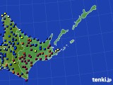 道東のアメダス実況(日照時間)(2015年01月13日)