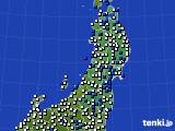 東北地方のアメダス実況(風向・風速)(2015年01月13日)