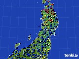 東北地方のアメダス実況(日照時間)(2015年01月14日)