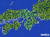 近畿地方のアメダス実況(日照時間)(2015年01月14日)