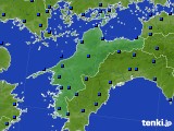 愛媛県のアメダス実況(日照時間)(2015年01月14日)