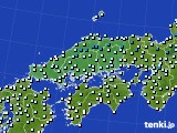 2015年01月14日の中国地方のアメダス(気温)