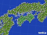 2015年01月14日の四国地方のアメダス(風向・風速)