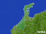 石川県のアメダス実況(風向・風速)(2015年01月14日)