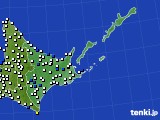 道東のアメダス実況(風向・風速)(2015年01月14日)