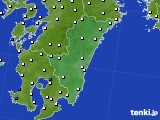 宮崎県のアメダス実況(風向・風速)(2015年01月14日)