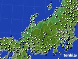 北陸地方のアメダス実況(風向・風速)(2015年01月15日)