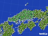2015年01月15日の中国地方のアメダス(風向・風速)