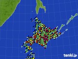 北海道地方のアメダス実況(日照時間)(2015年01月16日)